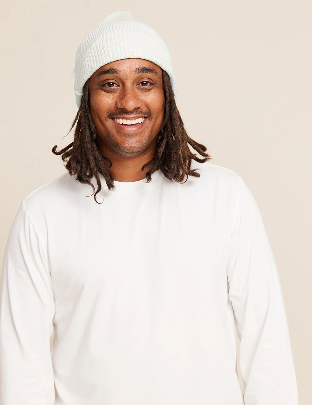 Ribbed Knit Beanie - Natural White - Image 4